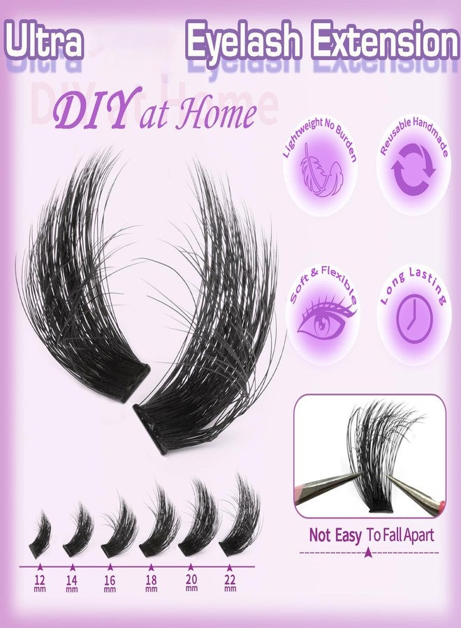 FOINEMYED Lash Clusters 200D Long Lash Clusters Thick Volume Lashes Clusters 12-22mm Eyelash Clusters D Curly Cluster DIY at Home Wispy Individual Lashes for Beginners Eyelash Extension by FOINEMYED - Image 5